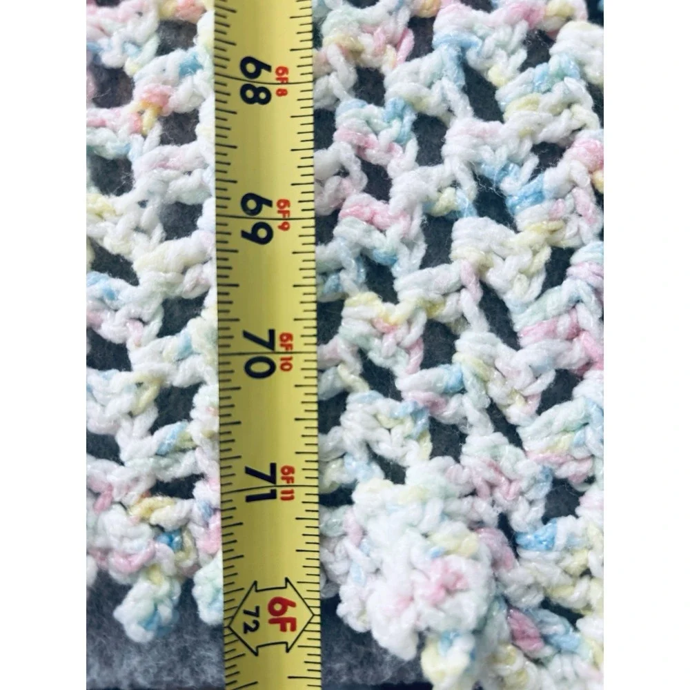 Vintage Crochet Receiving Baby Blanket Pastel Handmade Afghan Throw Baby Neutral